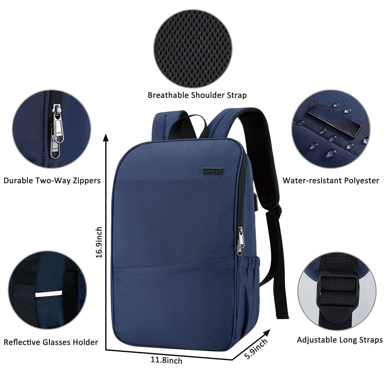 Alt View 3. Live At Space - Laptop Backpack Bookbag With Usb Charging Port Anti theft water Resistant  Work College Business Travel Computer For - Black-15.6 inch-Daypack Backpacks.