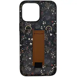 Walli Cases - iPhone 14 Pro Max Purse Phone Case with Wallet and Finger Strap - Midnight Floral