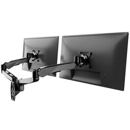 Mount-It! - CLiX Series Dual Monitor Wall Mount with Gas Spring Arms, Full Motion, 13"-32" - Black
