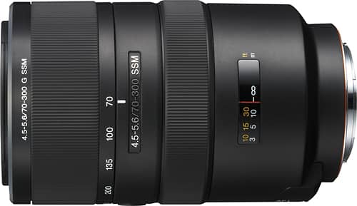 Front. Sony - 70-300mm f/4.5-5.6 G A-Mount Telephoto Zoom Lens - Black.