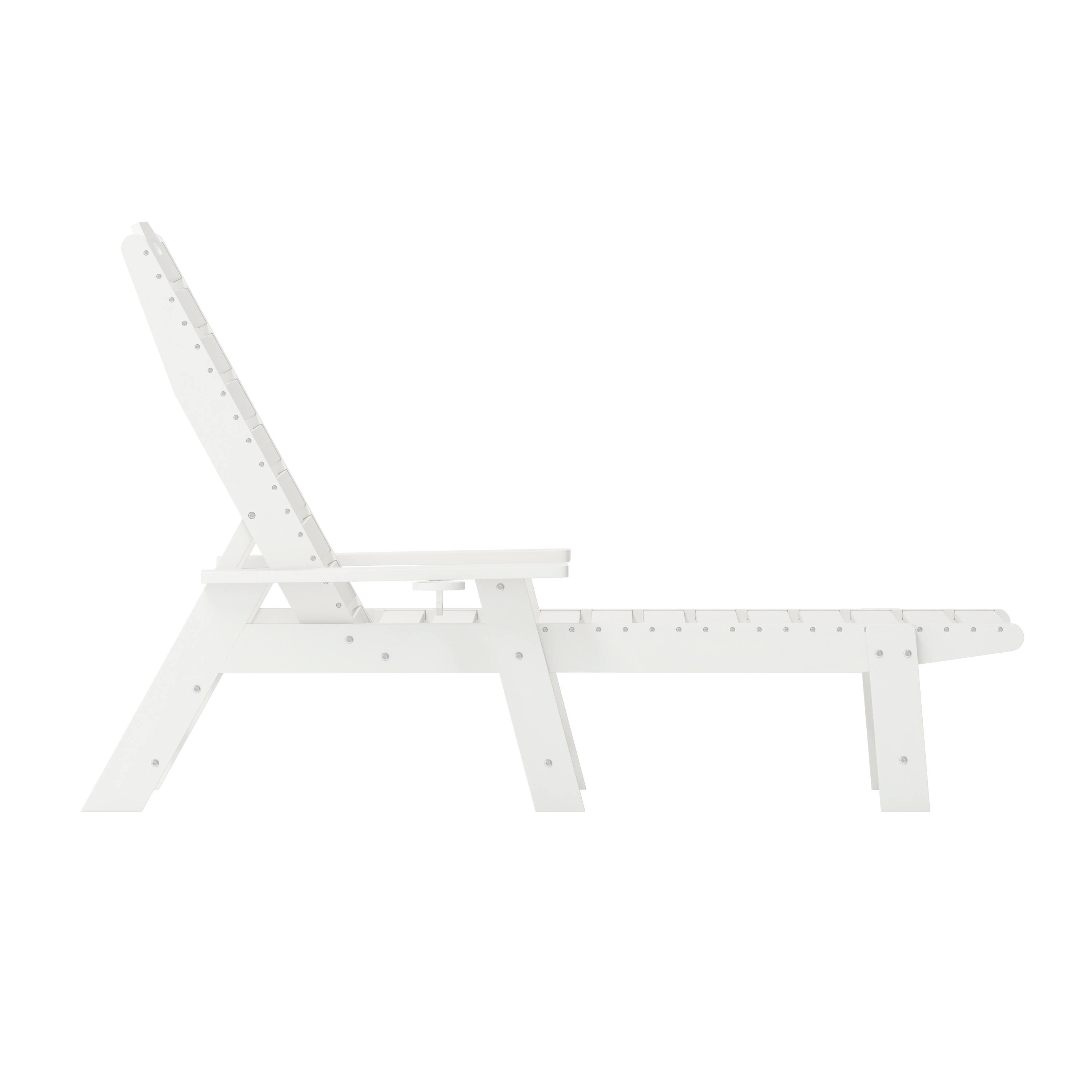 Alt View 9. Emma + Oliver - Ventura Set of 2 Poly Resin Adjustable Adirondack Lounger with Swivel Cup Holder for Indoor/Outdoor Use - White.