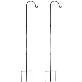Sunnydaze - Steel Hanging Single Shepherd Hooks - 82 in - Set of 2 - Black
