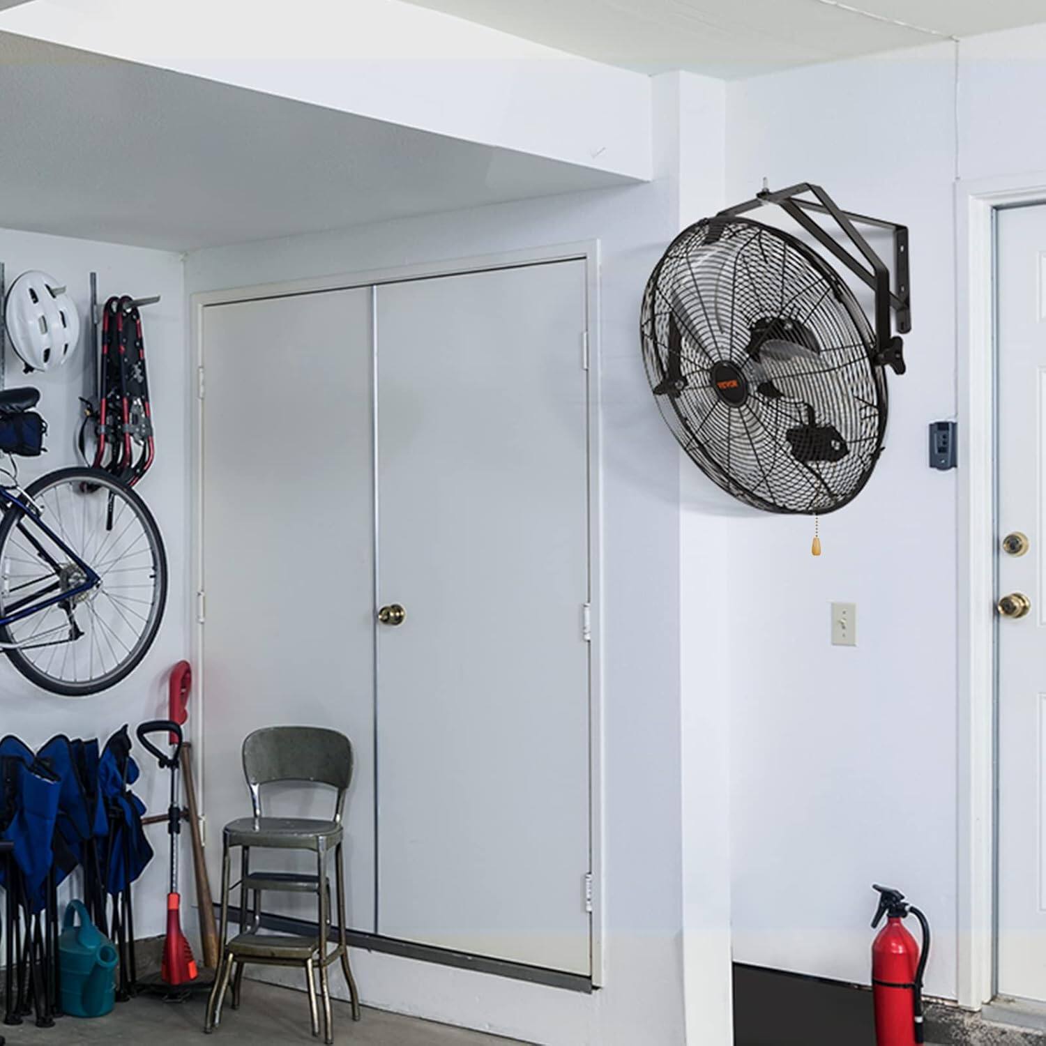 Alt View 5. Sweet - 20 Inch Wall Mount Fan, 3-Speed High Velocity Fan, 3400 CFM, Vertical & Horizontal Adjustable Tilt for Industrial - Black.