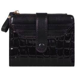 Kitcheniva - Women's Crocodile Print Clutch Wallet - Black