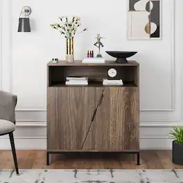 Jojoka - Door Sideboard Cabinet Free Standing Modern Wood Design with Adjustable Shelves and Dustproof Feature in Grey - Gray
