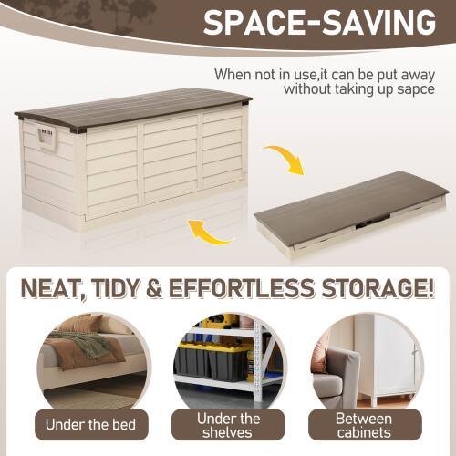 SPACE-SAVING  
When not in use, it can be put away without taking up space  

NEAT, TIDY & EFFORTLESS STORAGE!  
Under the bed  
Under the shelves  
Between cabinets