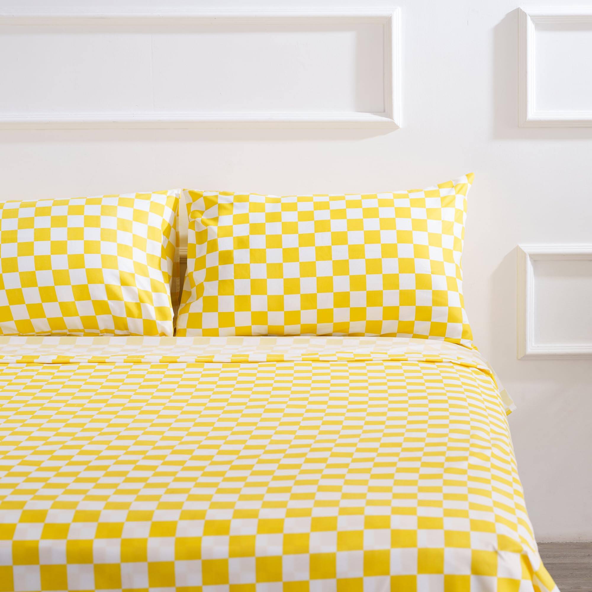 Plaid Yellow&white Full