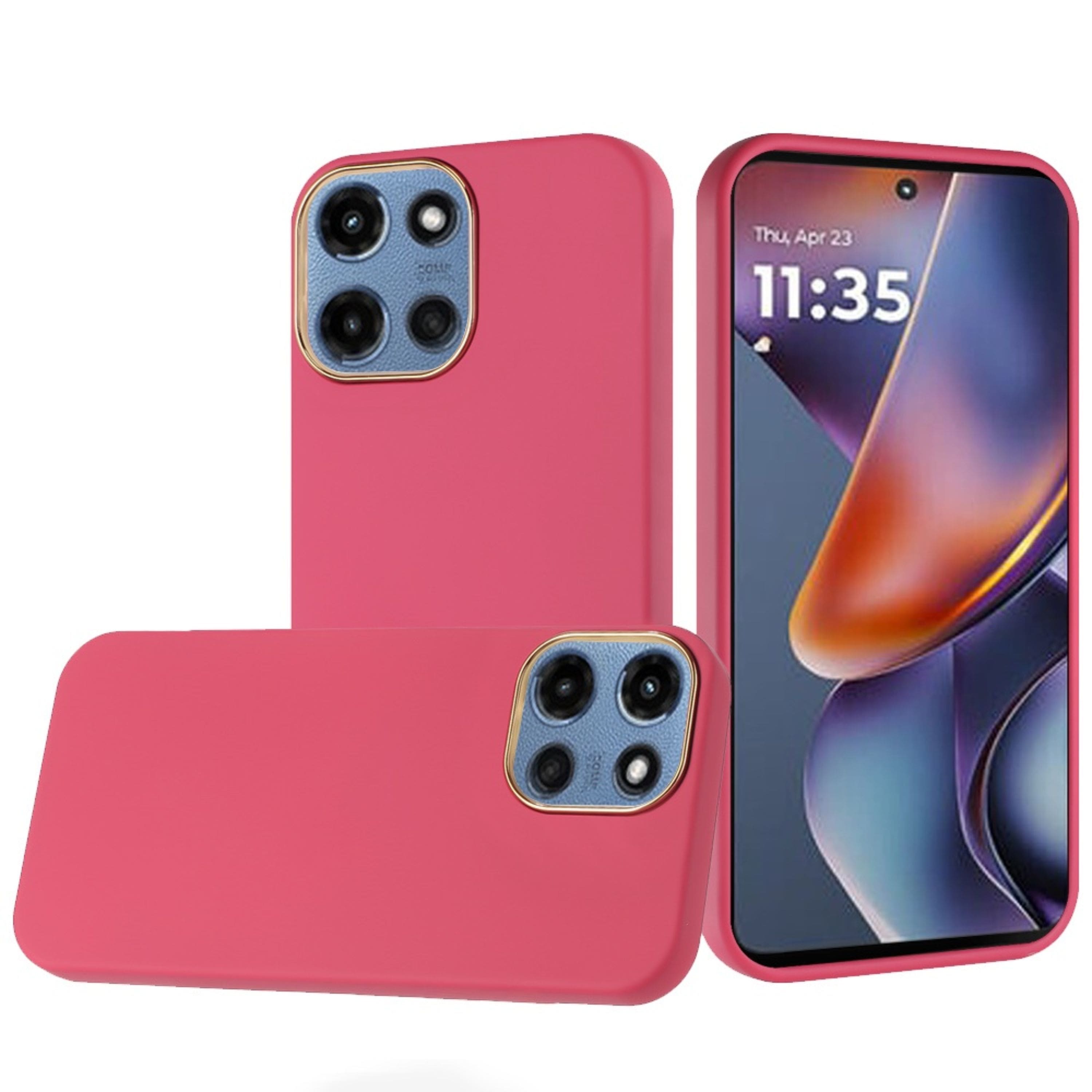 Kitcheniva - Soft Touch Chrome Button Case With Tempered Glass For Moto G 2025/2026/G Play 2026 - Hot Pink price history on PriceWatchPro