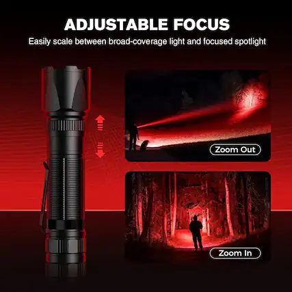 ADJUSTABLE FOCUS
Easily scale between broad-coverage light and focused spotlight
Zoom Out
Zoom In