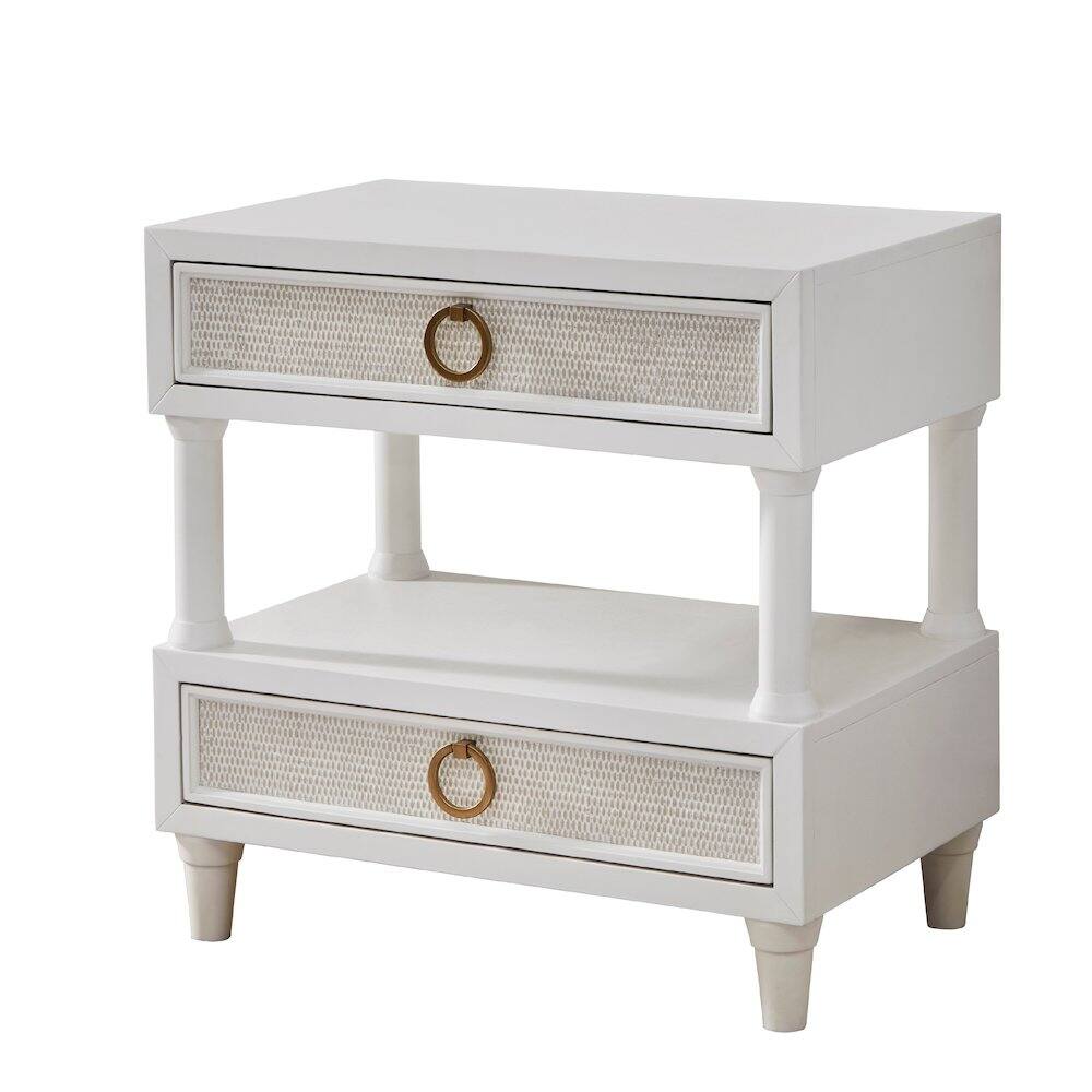 Front. American Woodcrafters - Switchgrass 2-Drawer with Open Shelf Nightstand - White - White.