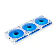 Front. Lian Li - UNI FAN SL INFINITY 120 RGB WHITE 3 PCS PACK, UF-SLIN120-3W (L Connect 3.0 Controller included) - White.