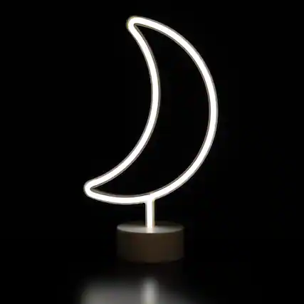 Front. Northlight - LED Crescent Moon Neon Table Light - 11.5" - White.