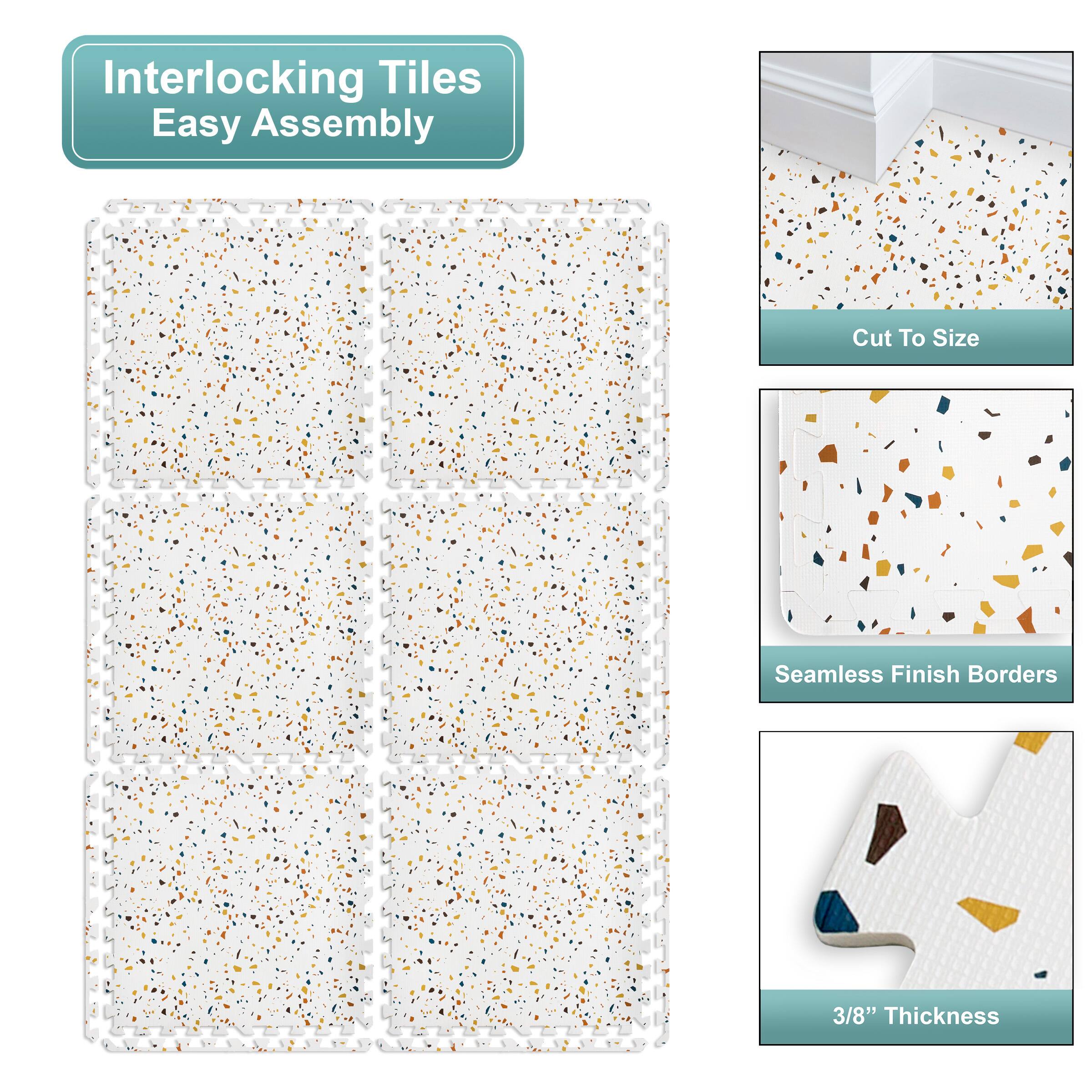 Interlocking Tiles Easy Assembly  
Cut To Size  
Seamless Finish Borders  
3/8" Thickness