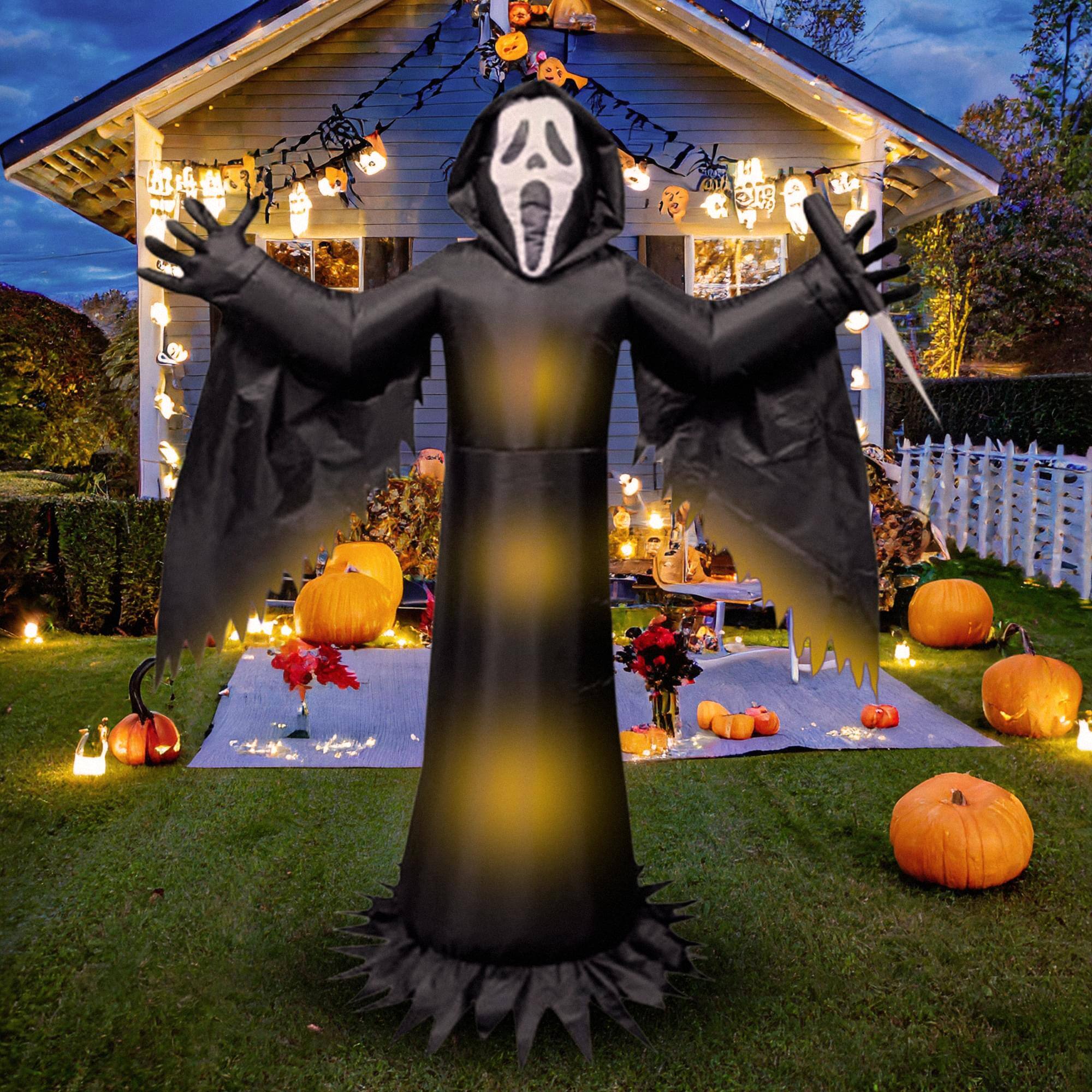 Alt View 1. Funworld - Scream Ghost Face 12' Inflatable Yard Decoration - Black.