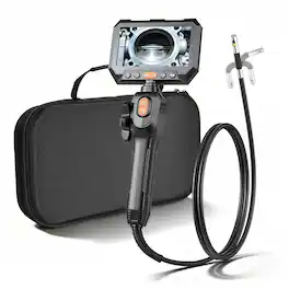 VEVOR - 2-Way Dual-Lens Articulating Endoscope with Light, 1080P HD Industrial Borescope Inspection Camera - Black