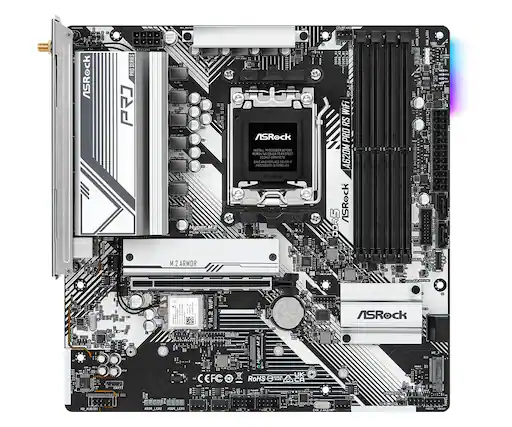 ASRock
PRO SERIES
Hyper.M COO POSTO
AMD ASROCK INSTALE PROCESSOR BEFORE REMOVING COVER. SAVE AND REPLACE COVER. PROCESSOR IS REMOVED REMOVE
DORS_A WiFi RS PRO A620M ASROCK DDR5
M.2 ARMOR
WiFi @M.2
CR2032
ASROCK
W'S Hyper
RoHS PER
UK CA
ADOR_LEOZ
LEO
CHA