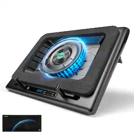 HongFei - Gaming Laptop Cooler, V12 Laptop Cooling Pad Stand with 5.5inch Fan, Fast Cooling Computer Laptop 15.6-21in - Black