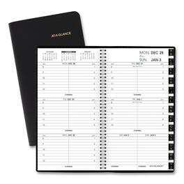 AT-A-GLANCE - Compact Weekly Appointment Book 6.25 x 3.25 Black Cover 12 Month Jan to Dec 2026