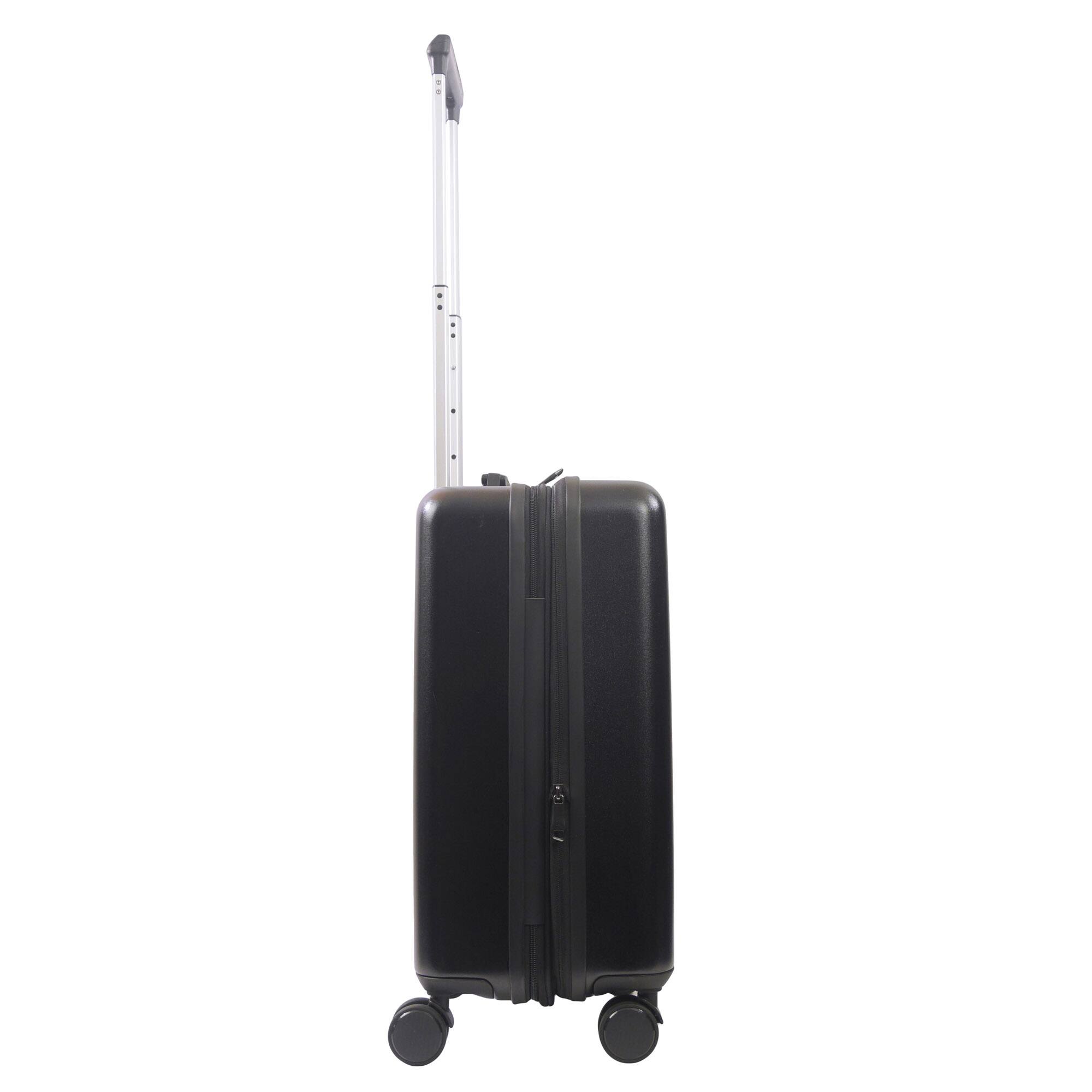 Left. Ful - Superman “Man of Steel” 22.5" Hardside Carry-On Spinner - BLACK.