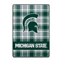 Pegasus - Michigan State Spartans 66" x 95" Oversized Plaid FAN-mily Ultra Cozy Blanket - Multicolor