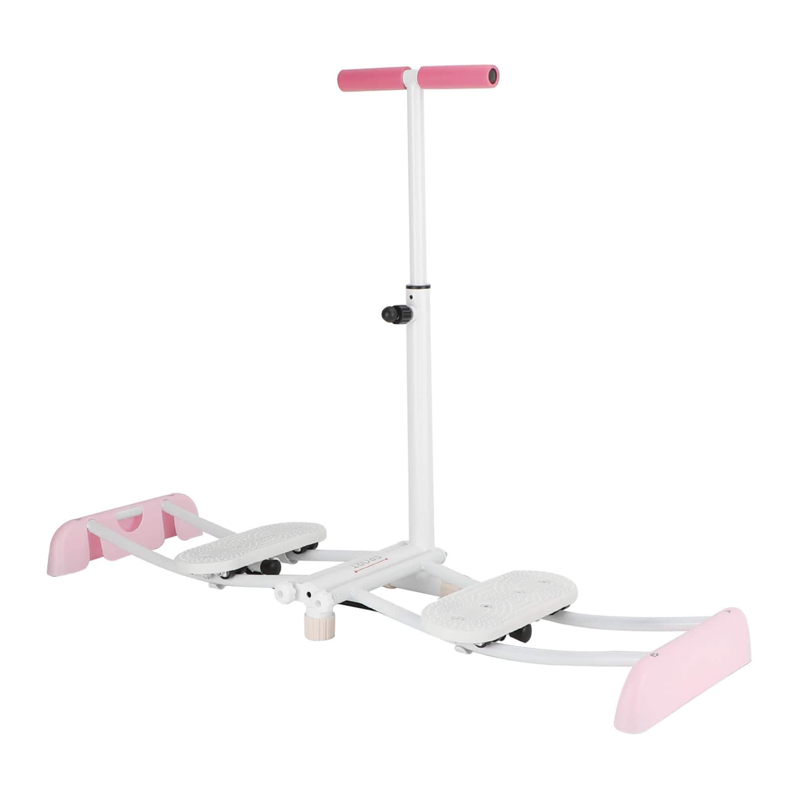 Topteng - Ski Exercise Machine for Leg&Pelvic Training -Adjustable Height, Foldable Home Gym Equipment for Thighs, Hips, Full Body - Pink