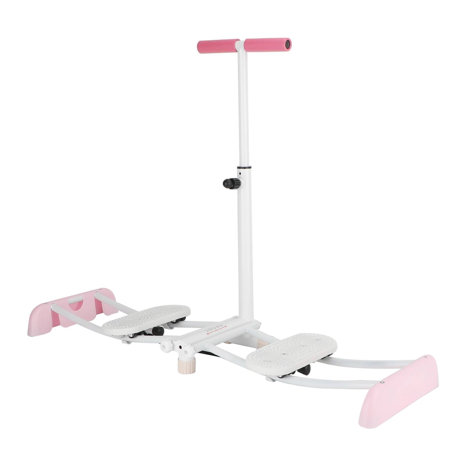 Front. Topteng - Ski Exercise Machine for Leg&Pelvic Training -Adjustable Height, Foldable Home Gym Equipment for Thighs, Hips, Full Body - Pink.