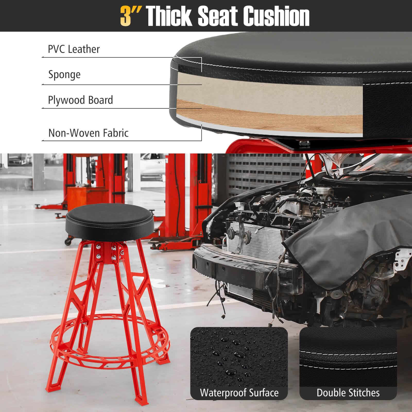 3" Thick Seat Cushion

- PVC Leather
- Sponge
- Plywood Board
- Non-Woven Fabric

Waterproof Surface
Double Stitches