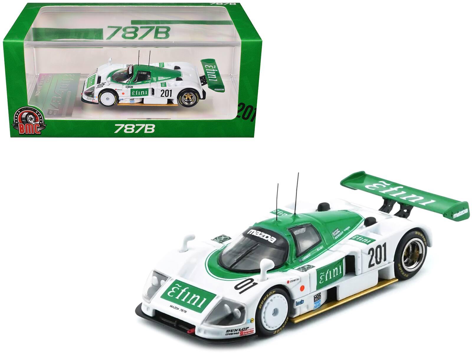 BM Creations - Mazda 787B #201 Johnny Herbert - Maurizio Sandro Sala "Efini" 1991 All Japan Sports Prototype 1/64 Diecast - Multicolor