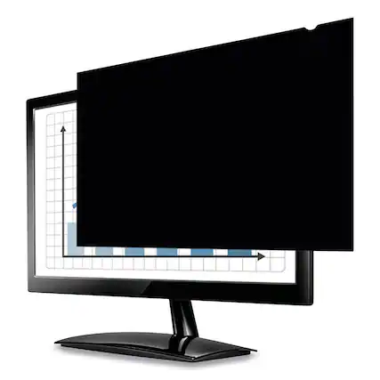 Front. Fellowes - 4807001 PrivaScreen 16:9 Aspect Ratio Blackout Privacy Filter for 21.5 in. Widescreen Flat Panel Monitor - Black.