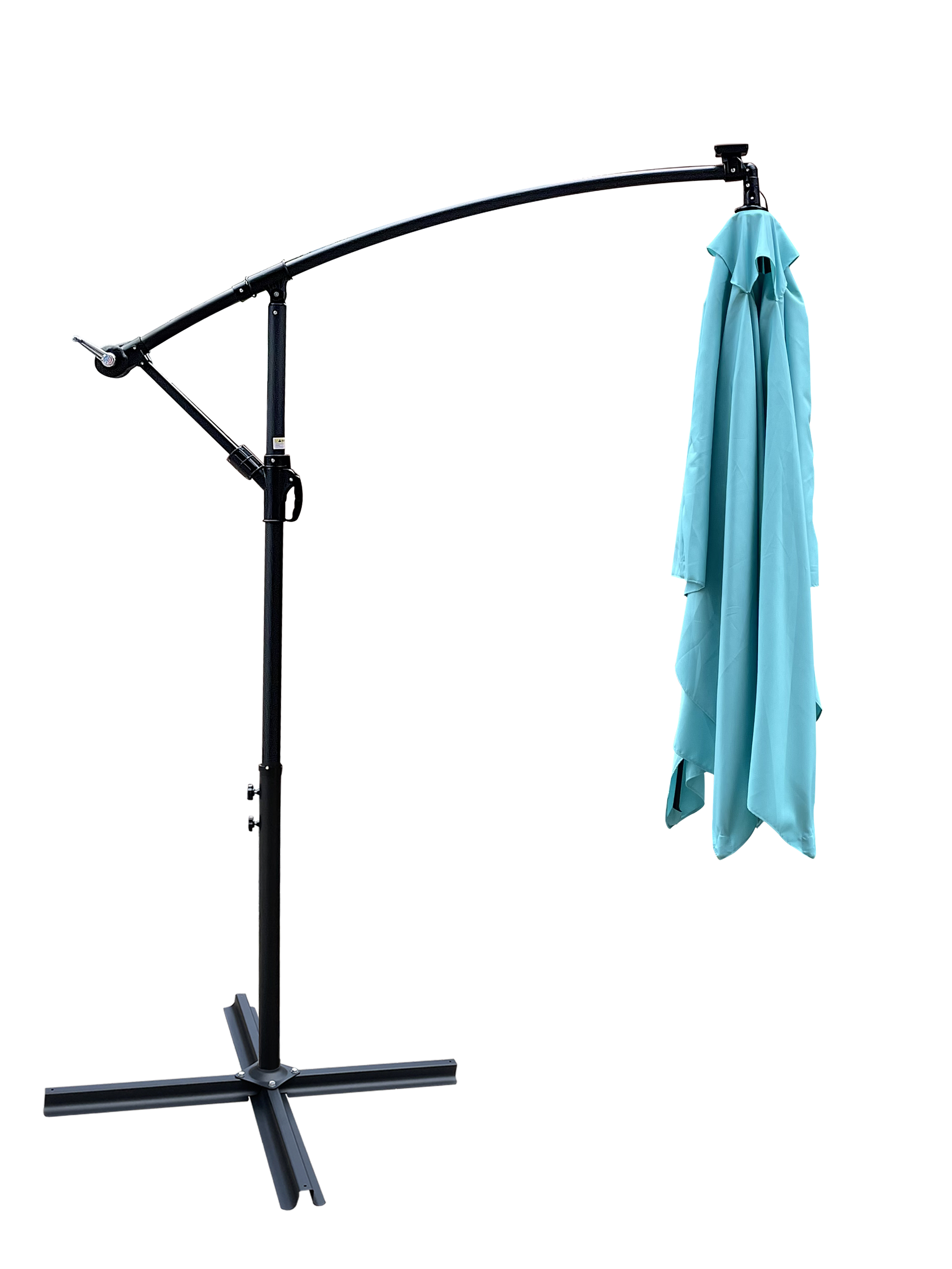 Alt View 2. Loheer - Loheer Rectangle Solar Powered LED Lighted Patio Umbrella Waterproof Market Sun Shade with Crank and Cross Base for Pool.