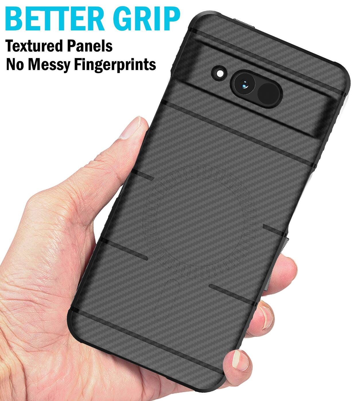 BETTER GRIP  
Textured Panels  
No Messy Fingerprints