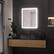 Angle. LOVMOR - 24 x 30 Inches Tempered Glass LED Bathroom Mirror with Anti-Fog & 3-Color Dimmable Lighting - Silver.