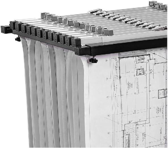 Alt View 7. AdirOffice - Steel Portable Storage Hanging File Cart Mobile Blueprint Storage Vertical Plan Center - Black.