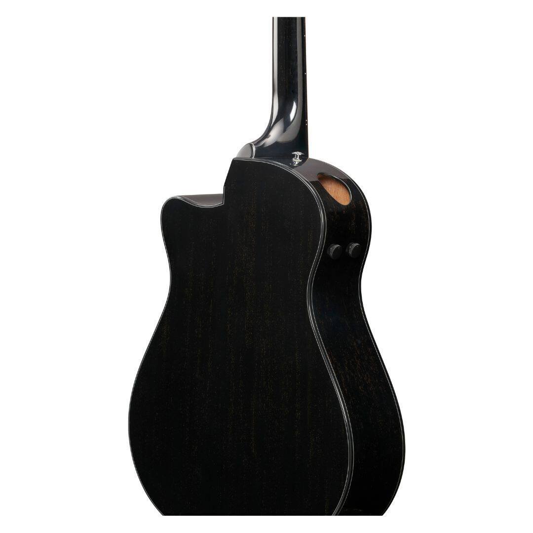 Back. Ibanez - Ibanez AAM340CE Rustic Black High Gloss AE Guitar.