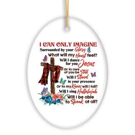 OrnamentallyYou - Sentimental Heart Warming Jesus Quote Ornament Christian Gift - Multi-colored