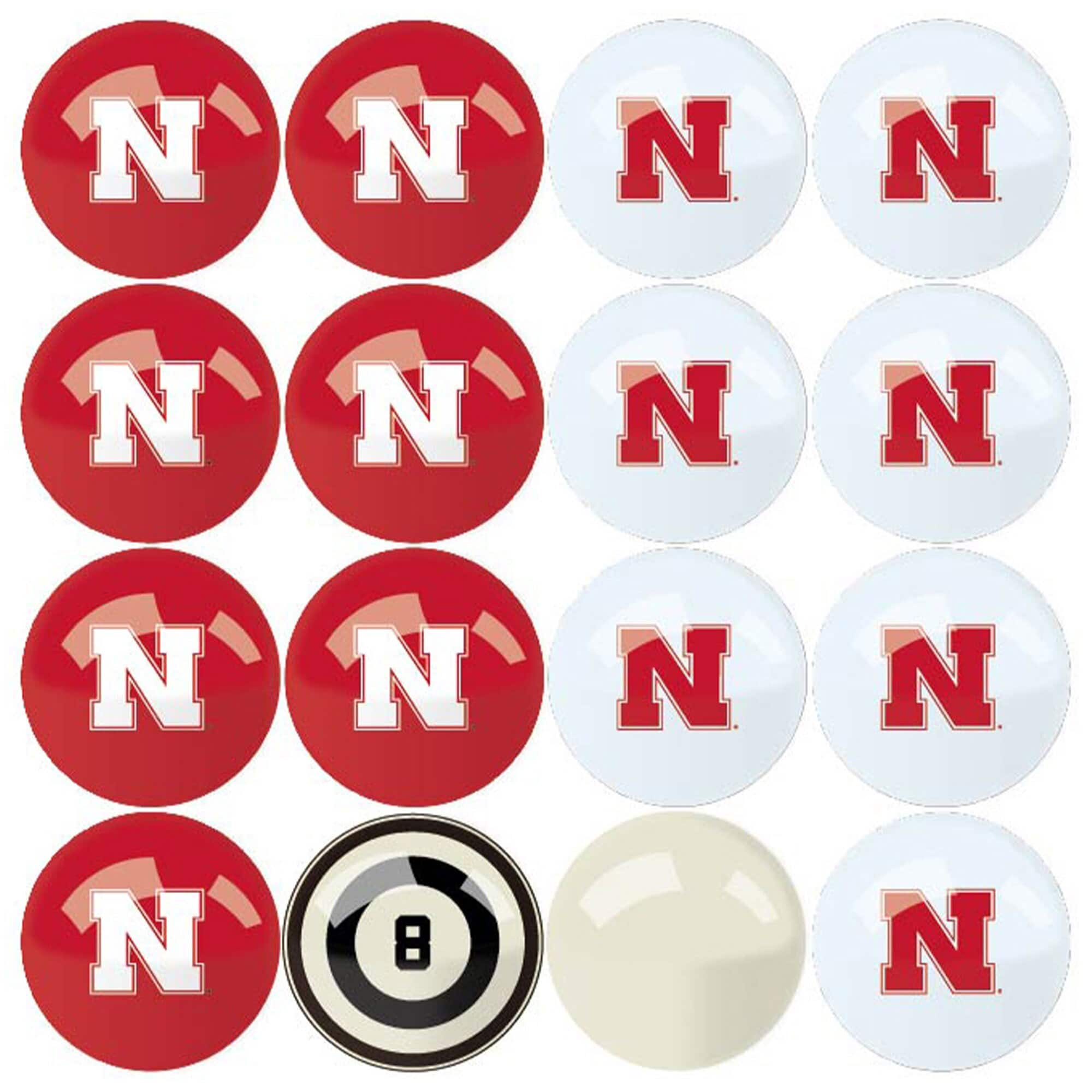 Imperial - Nebraska Huskers Billiard Ball Set with Numbers - Multicolor