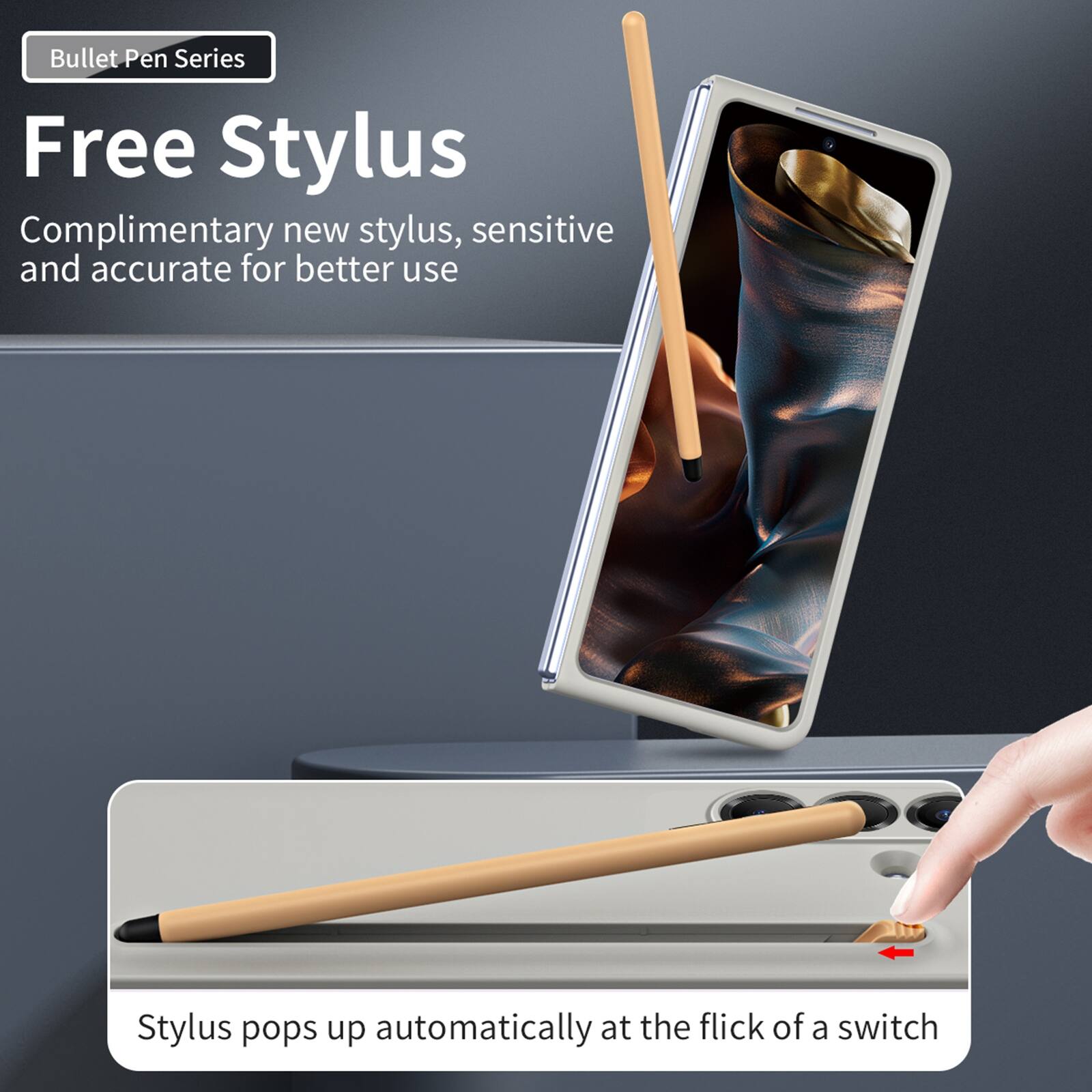 Bullet Pen Series

Free Stylus

Complimentary new stylus, sensitive and accurate for better use

Stylus pops up automatically at the flick of a switch