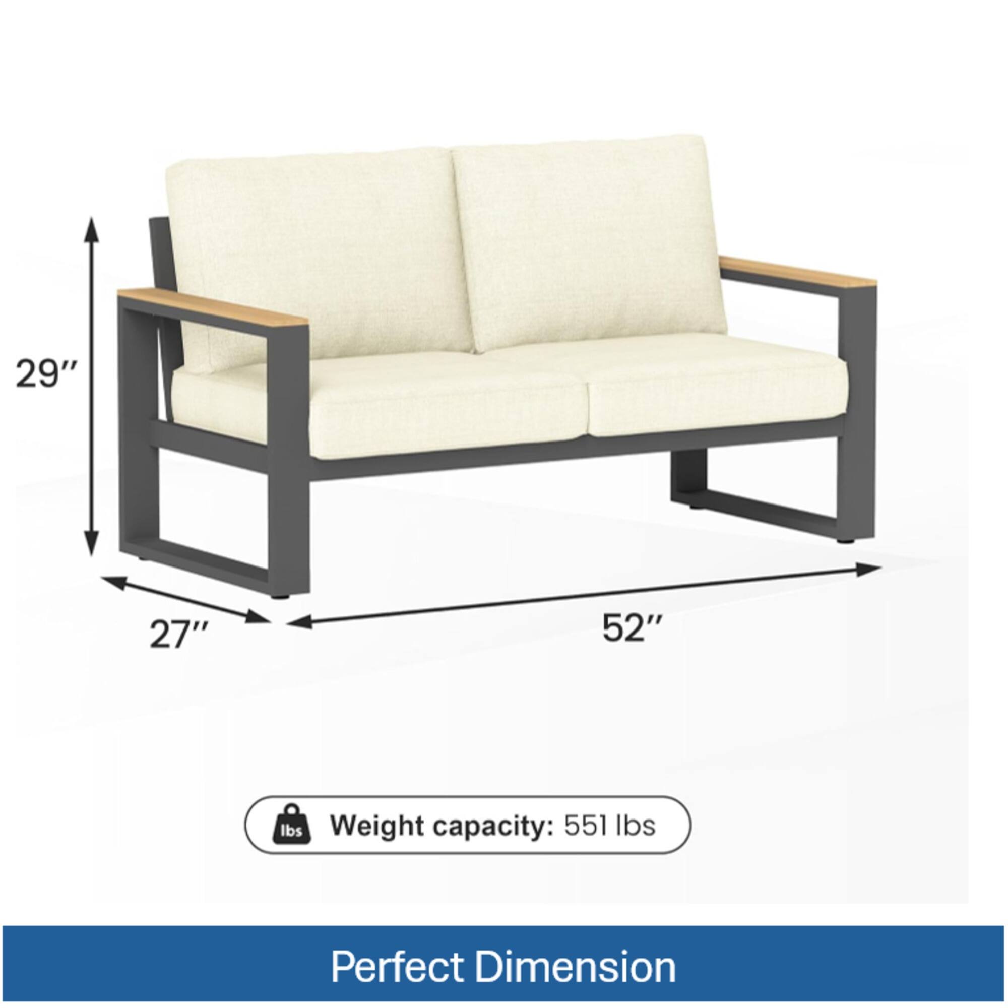 29" x 27" x 52"  
Weight capacity: 551 lbs  
Perfect Dimension