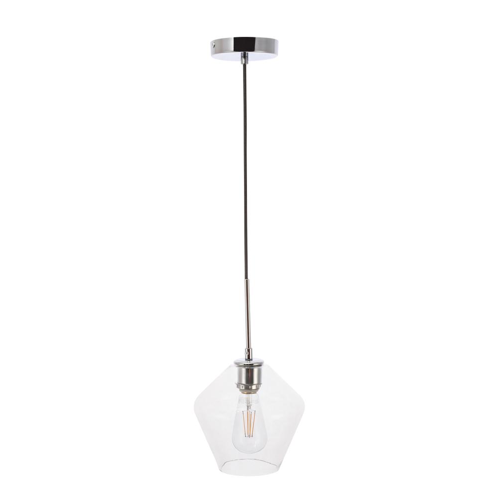 Alt View 3. Living District - Gene 1 light Chrome and Clear glass pendant - Chrome And Clear Glass.