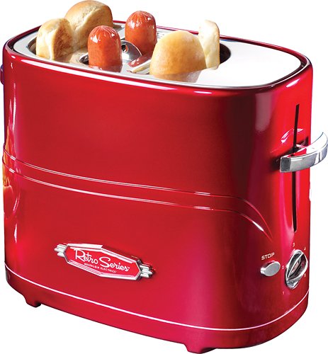 Nostalgia Electrics - Retro Series Pop-Up Hot Dog Toaster - Red - Larger Front
