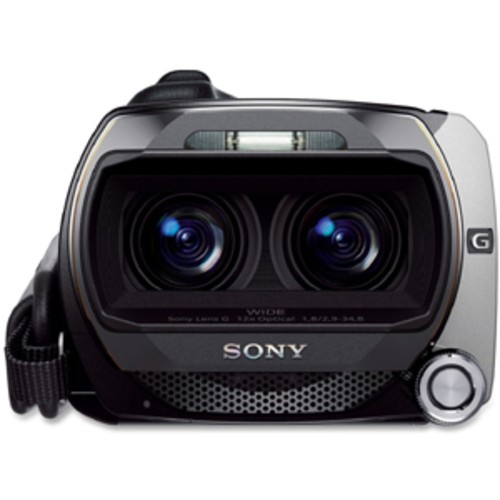  Sony - Handycam 3D Digital Camcorder - 3.5&quot; LCD - CMOS - Full HD, SD - Black/Silver