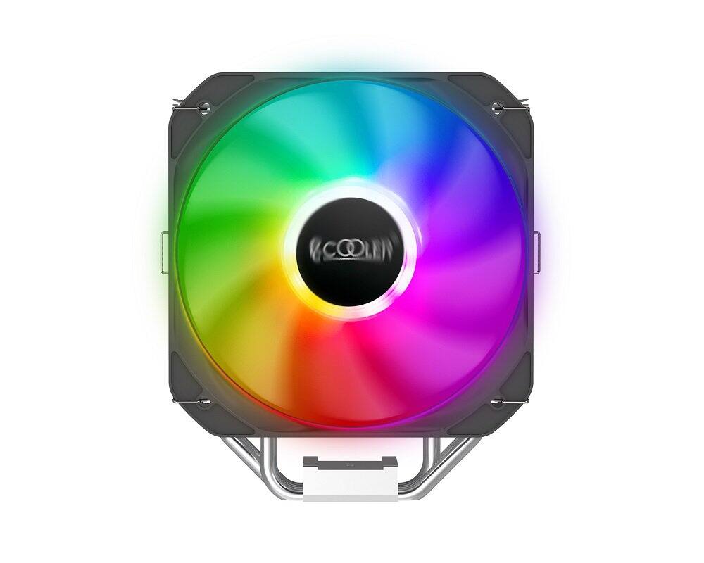 Left. PCCOOLER - PALADIN 400 ARGB CPU Air Cooler with PWM 130mm Fan - Silver.