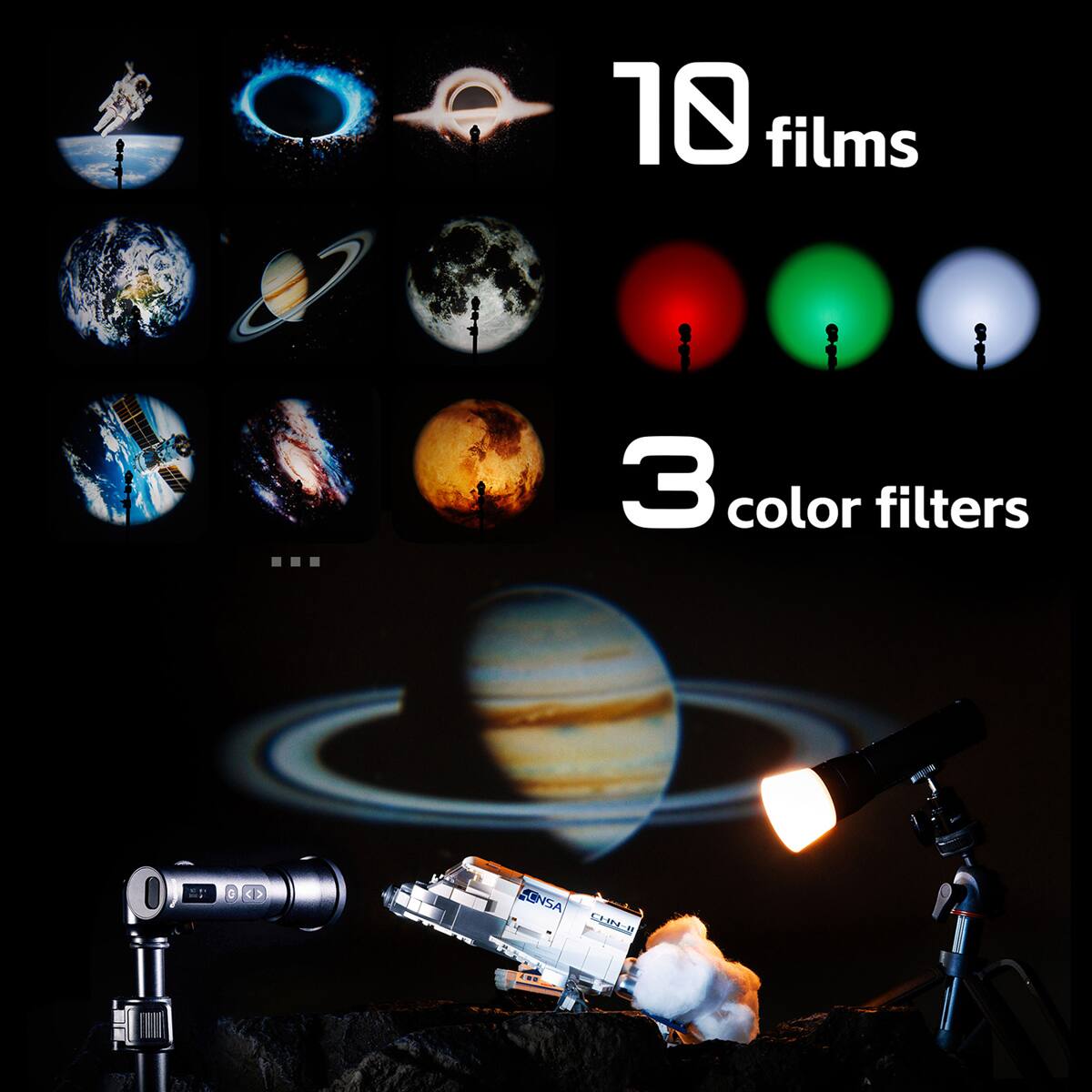 10 films  
3 color filters