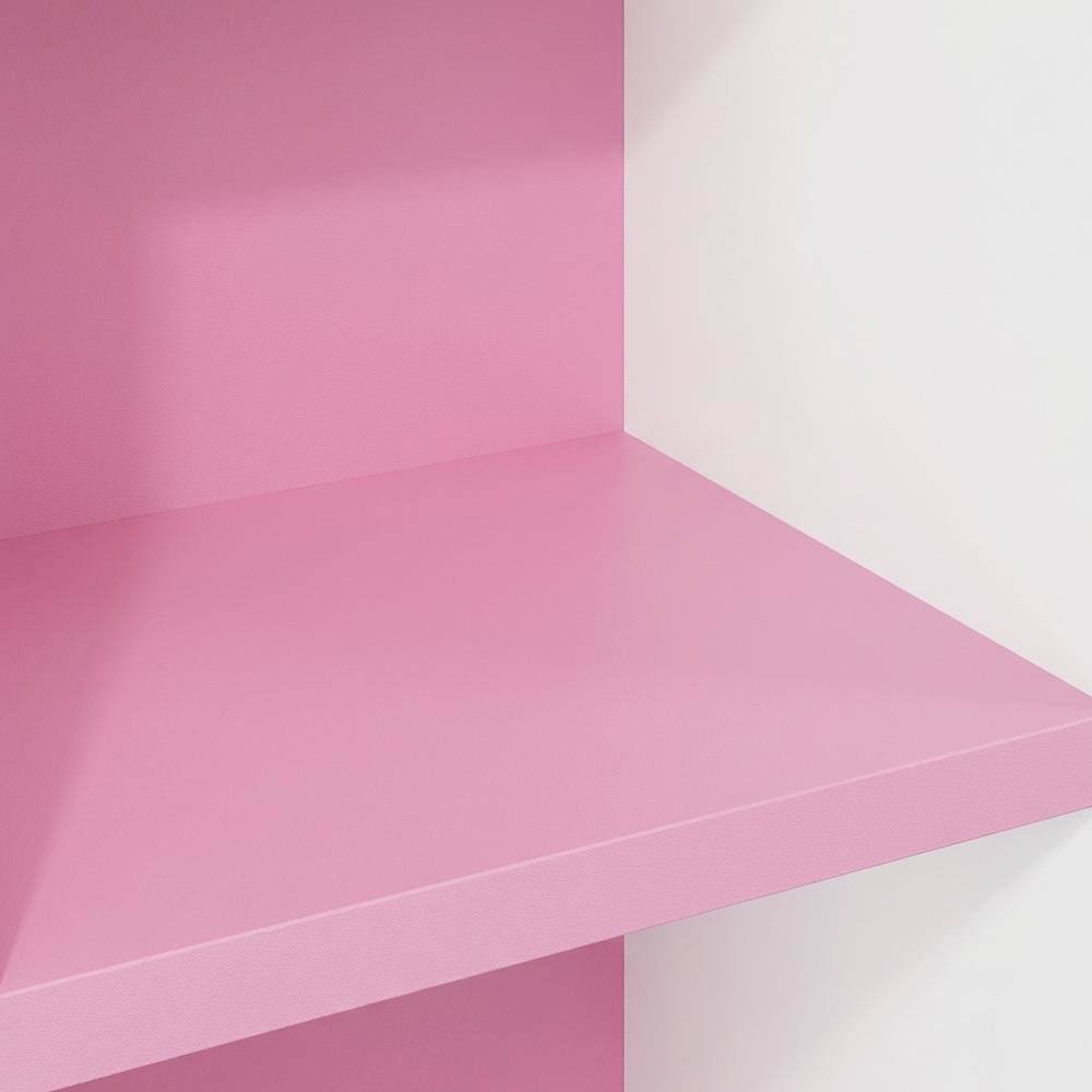 Alt View 1. FurniFact - 4-Tier Open Shelf Bookcase with Engineered Wood Construction for Storage - Pink/White.