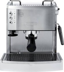 De'Longhi - Espresso Machine with 15 bars of pressure, Milk Frother and removable water tank - Stainless Steel - Front_Zoom