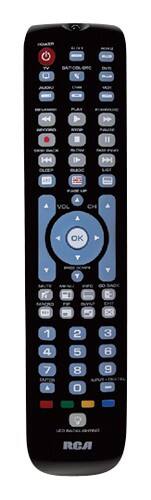 Front Standard. RCA - 8-Device Universal Remote - Black.