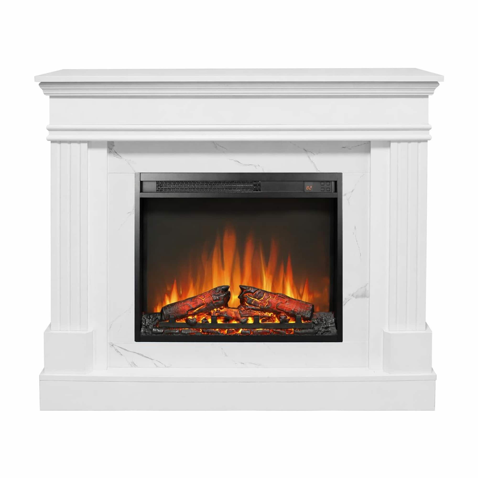 "RYHNUYNE - 44"" Electric Fireplace with Mantel for Living Room or Bedroom – 23"" Insert Heater with Remote Control & Timer - Dark Oak" price history on PriceWatchPro