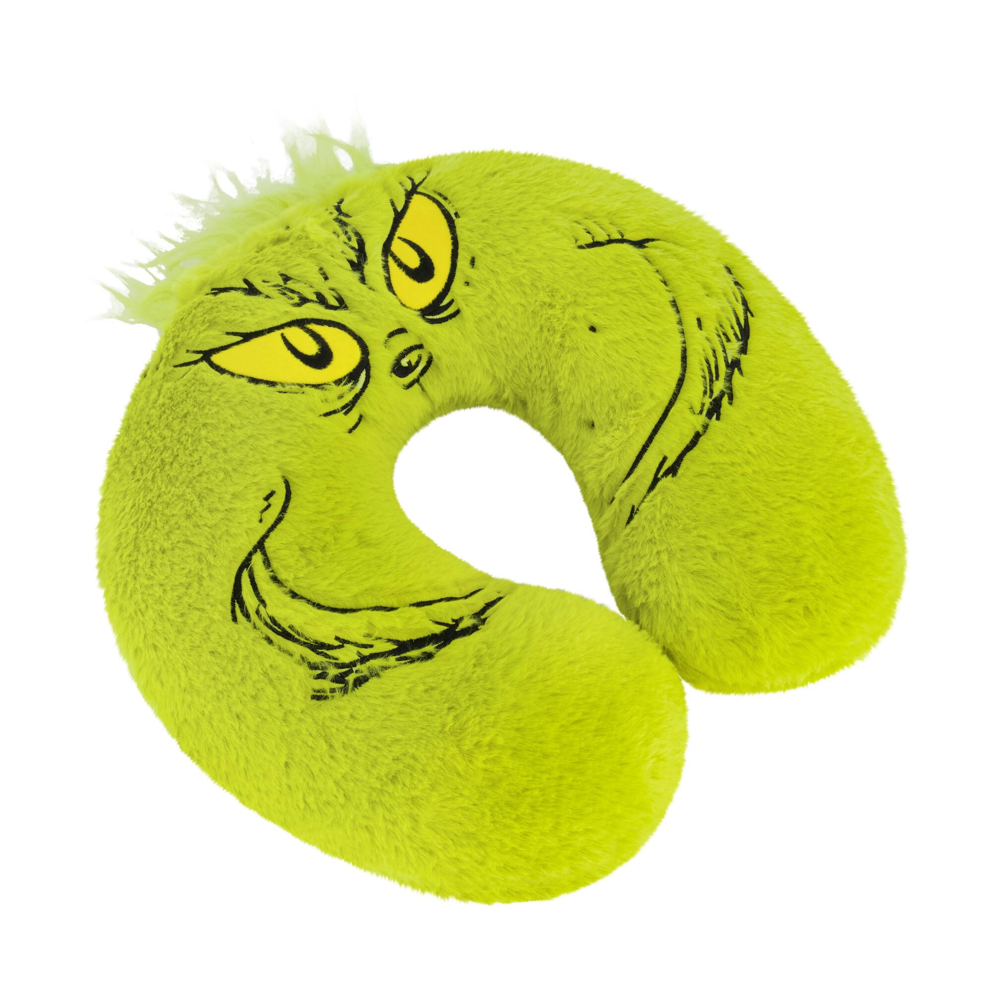 Left. Concept One - THE GRINCH BIG FACE KNECK PILLOW - GREEN.