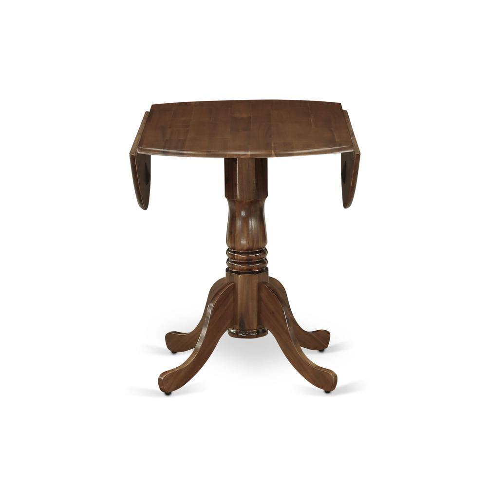 Alt View 1. East West Furniture - 3 Piece Dining Set Consists of a Round Kitchen Table with Dropleaf - Grey.