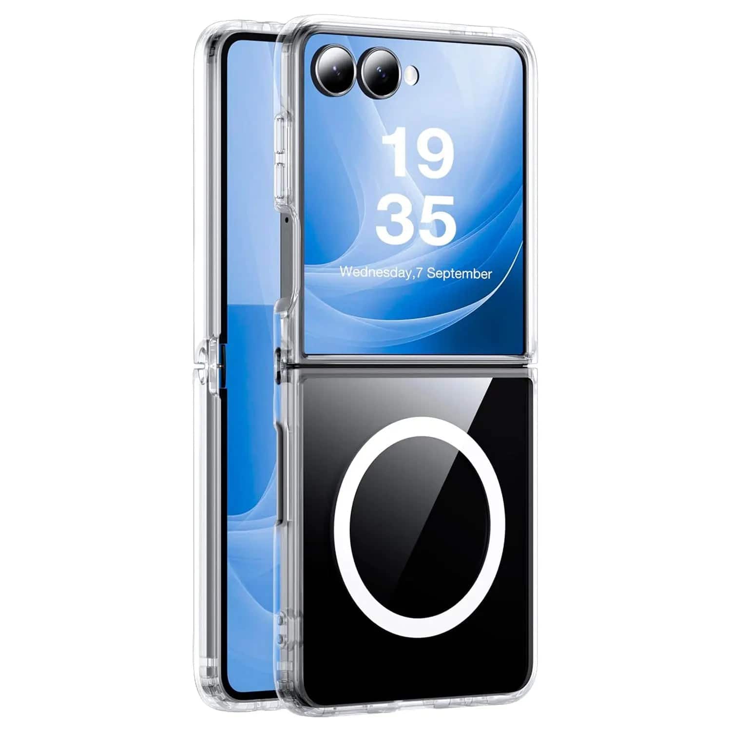 Entronix - [Magnetic] Case Compatible with Galaxy Z Flip 8 - [Hard Back] Cover - Clear